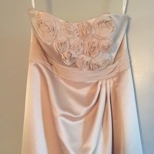 David’s Bridal strapless floor length gown